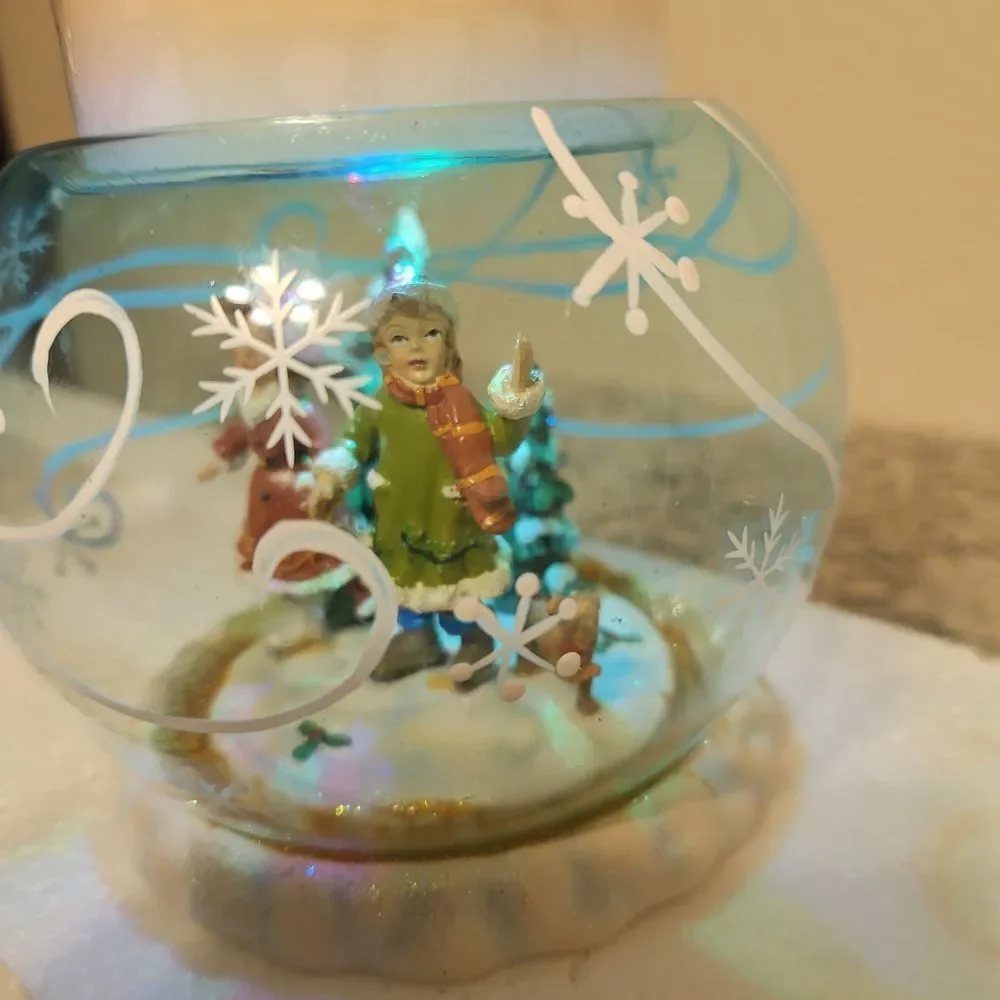 Thomas Pacconi Classics Candle Scenic Painted Glass Ball